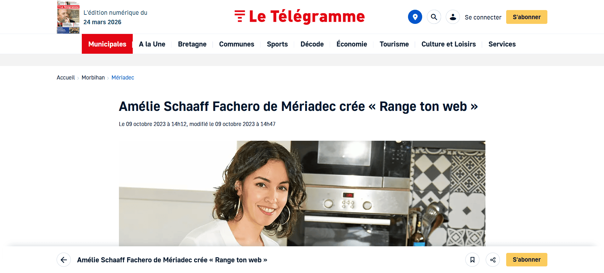 article le télégramme range ton web